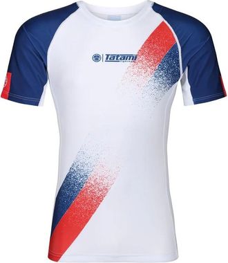 OEM Camiseta De Manga Corta Tatami Rashguard Para Hombre, Dise&ntilde;o Abstracto, Color Blanco/azul Marino, Talla Xl