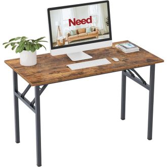 Soges Scrivania pieghevole SOGES, 120 x 60 x 75 cm, scrivania compatta per computer, arredamento per ufficio, scrivania per PC, tavolo da lavoro,Nero