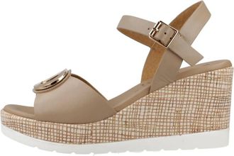 Repo 51294R Sandal - Dames - Sleehakken - Beige - 37 EU - Leer - Schoenen