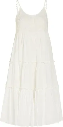 Thierry Colson Veruschka Embroidered Cotton Midi Dress - Off White - XL (UK16 / XL)