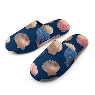 Generic Seashells Scallops Mens House Slippers Slip Indoor Slipper On Shoes Warm Outdoor