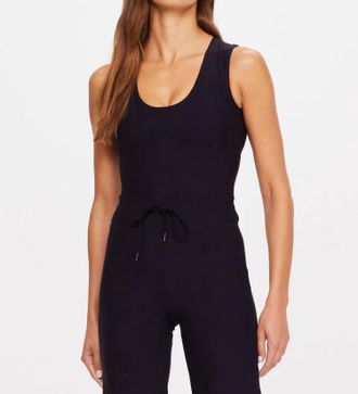 The Upside Womens Onyx Kori Crop Tank Top In Black