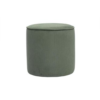 Miliboo Pouf Rotondo In Velluto A Coste Verde Kaki D40 Cm Paul