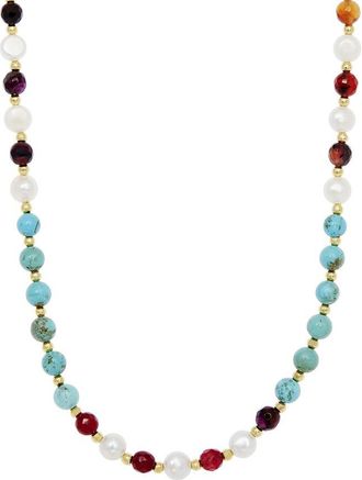 Savvy Cie Jewels 18K Plated 4-5Mm Pearl Beads Necklace