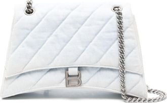 Balenciaga medium Crush shoulder bag - women - Cotton - OS - Blue