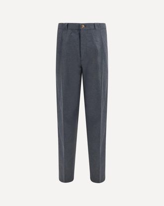 Brunello Cucinelli Virgin wool, cotton and silk moulin&eacute; canvas pleated Pants Male 48