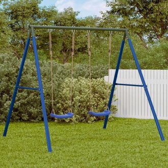 vidaXL Vidaxl - Estructura Columpio Exterior Y 4 Ganchos Para Colgar Acero Azul