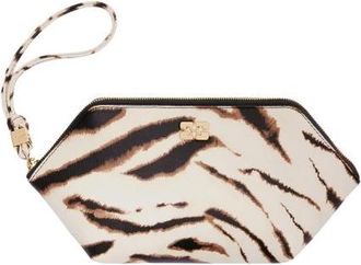 Ganni Bou Make Up Pouch Grained - Dames - Clutches - Beige - ONE Size - Katoen - Tassen