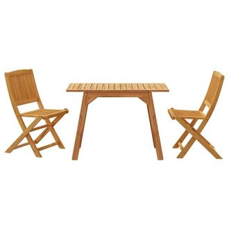 Berkfield Home Beautiful 3 Piece Garden Dining Set Solid Wood Acacia in Brown