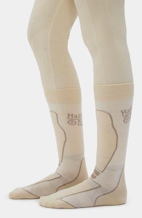 Halfdays Light Cushion Ski Merino Wool Blend Crew Socks in Oatmilk/Forget Me Not at Nordstrom, Size Medium