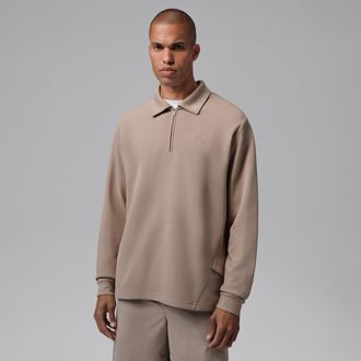 Nike Jordan Mens Jordan 1/2-Zip Collared Long-Sleeve Golf Top in Brown | IQ1392-247