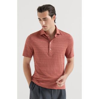 Brunello Cucinelli Jersey polo shirt in Terracotta at Nordstrom, Size Xxx-Large Eu