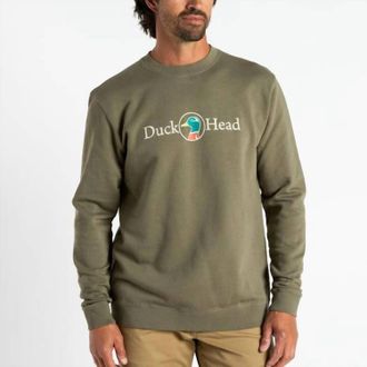 Duck Head Vintage Logo Crewneck Sweatshirt In Field Grey