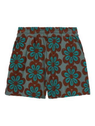 La DoubleJ flower-print pull-up shorts - Green