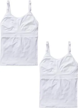 Ingrid & Isabel Seamless Nursing + Pumping Cami 2-Pack Bundle in White/white at Nordstrom, Size X-Large