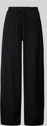 Review Wide Leg Stoffhose mit Tunnelzug in Black, Größe XS