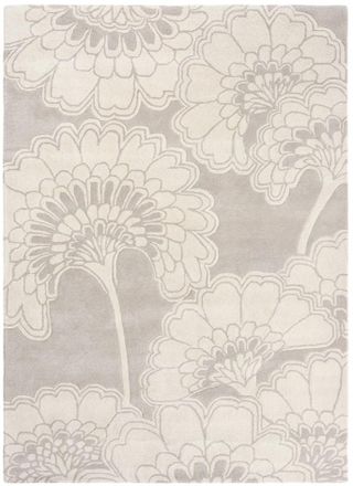 Florence Broadhurst Designer Teppich Japanese Floral Oyster - handgetuftet, aus 100% reiner Schurwolle