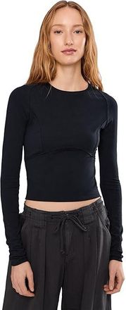 Free People We The Free Protagonist Long Sleeve Womens Clothing Black : LG (Womens 12-14), Cotton/Spandex