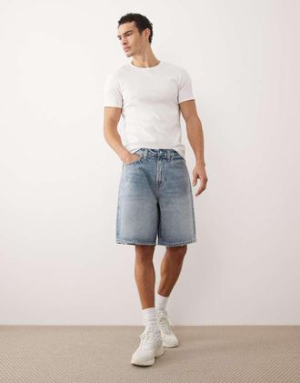 Abercrombie & Fitch Jorts ampi azzurri-Blu