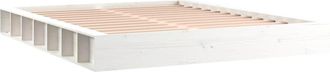 vidaXL Estructura De Cama De Madera Maciza Blanca 160x200 Cm Vidaxl