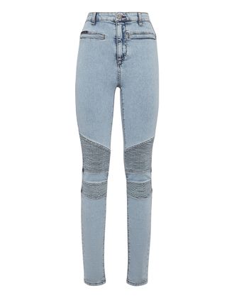 Philipp Plein Denim High Waist Biker Iconic Plein
