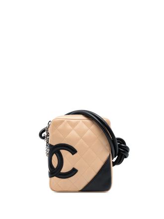 Chanel 2004-2005 Mini Lambskin Cambon Ligne crossbody bag - Brown