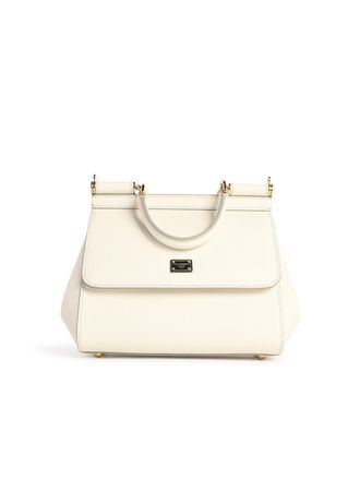 Dolce & Gabbana Medium My Sicili&euml; witte leren handtas