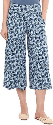 Toad&Co Chaka Culotte Pants Womens Dress Pants Pacific Blue Print : LG (US 12-14) 21.5, Cotton/Elastane/Lyocell