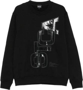 Just Cavalli Felpa G/c Logo Lucido - Heren - Sweatshirts - Zwart - L - Katoen - Hoodies & sweatvesten