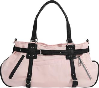 Generic ETOYA Travel Tote Bag Casual Shoulder Handbag Multi-pocket Crossbody Bag Solid Color for Women Ladies Travel Commuting, Pink, Casual