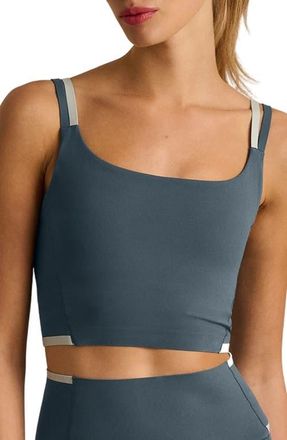 Rhone Instinct Contrast Longline UPF 50+ Sports Bra in Blue Granite at Nordstrom, Size Xx-Large