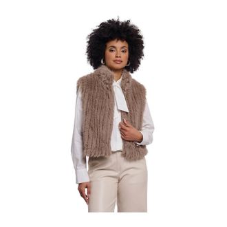 Rino&Pelle Dava Gilet - Dames - Jassen - Beige - Maat: XS Zijde