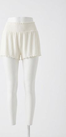 Z Supply Dawn Smocked Rib Short In White Shell