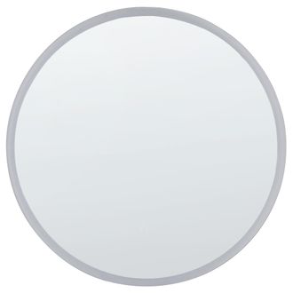 Beliani Beliani - Espejo De Pared Led De Vidrio Plateado 79 Cm Colgante Maquillaje Deauville