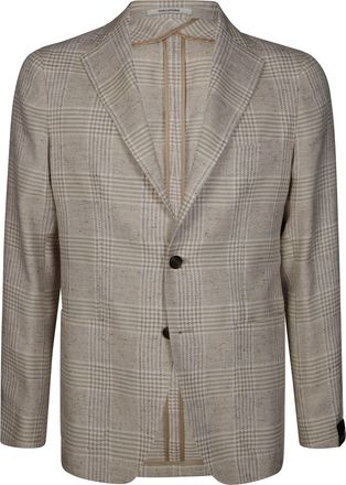 Tagliatore Slim-Fit Single-Breasted Plaid Jacket with Notch Lapels