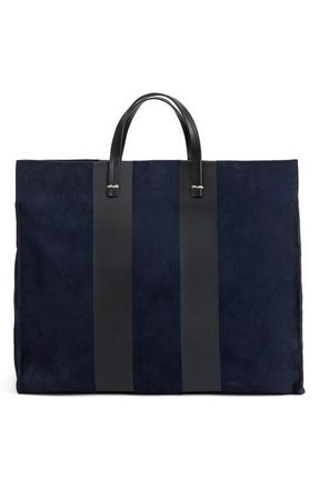 Clare Vivier Simple Racing Stripe Suede Tote in Navy at Nordstrom