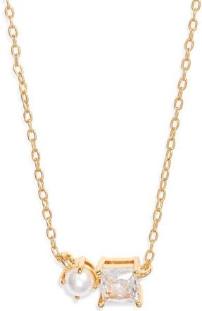 Kate Spade New York dear bestie pendant necklace in Cream/Clear/Gold at Nordstrom