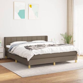 vidaXL Vidaxl - Cama Box Spring Con Colch&oacute;n Tela Gris Taupe 180x200 Cm