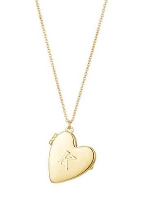 Adornia Initial Heart Locket Pendant Necklace in Gold-K at Nordstrom Rack