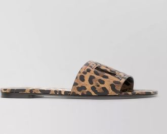 Dolce & Gabbana leather leopard-print slides