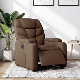 vidaXL Vidaxl - Sill&oacute;n Reclinable El&eacute;ctrico De Tela Marr&oacute;n