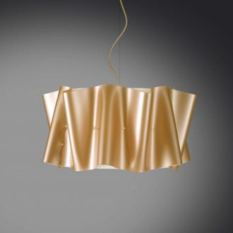 Linea Zero Linea Zero - L&aacute;mpara De Suspensi&oacute;n Folio Con Pantalla Oro Di&aacute;metro 60x H37 Cm