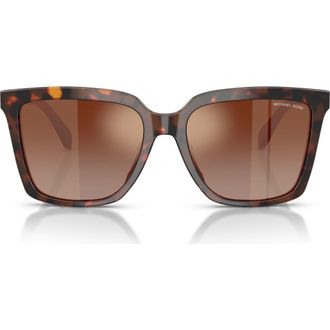 Michael Kors Menaggio 53mm Gradient Square Sunglasses in Luggage Tortoise /Brown Red at Nordstrom