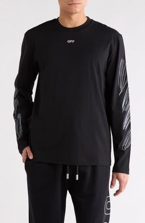 Off-white Scribble Diagonal Skate Sweatshirt in Black-White at Nordstrom Rack, Size Xx-Large