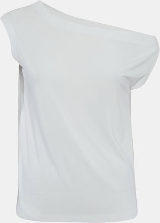 Norma Kamali White Jersey Drop-Shoulder Top