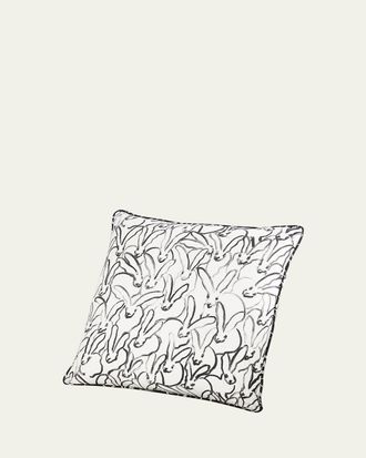 Hunt Slonem Rabbit Run Cotton Pillow, 22