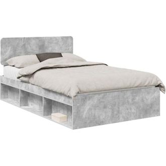 vidaXL Bed Frame Concerte Grey 135 x 190 cm Solid Pine Wood vidaXL