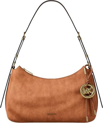 Michael Kors Nolita Medium Schoudertas van Gekorreld Leer - Dames - Schoudertassen - Bruin - ONE Size - Leer - Tassen
