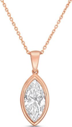 Diana M. Jewels 14kt rose gold 10.00 ct lab grown marquise bezel with bail pendant