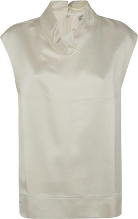 Toteme Stijlvolle High Neck Top - Dames - Blouses - Beige - M - Overhemden